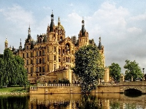 Germany, River, Castle, bridge