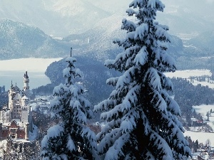 Germany, winter, Castle, Neuschwanstein