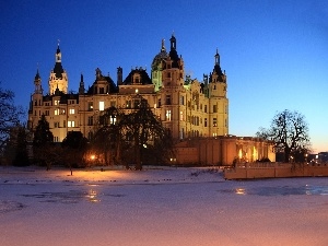 Germany, Schwerin, winter, Castle