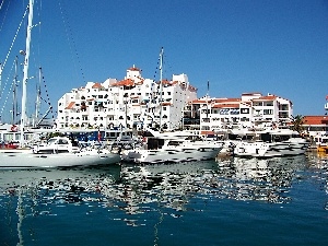 Gibraltar, Houses, port, Yachts