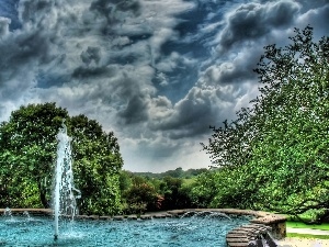 Park, Girandole, clouds