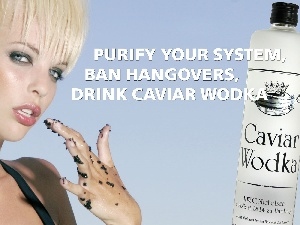 Caviar, girl, vodka