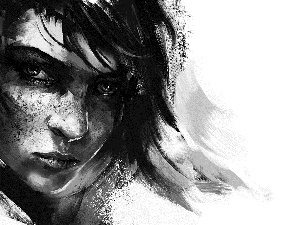 graphics, The look, Darek Zablocki, Black and White, girl