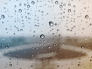 glass, an, drops, Rain, water