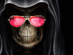 Pink, Glasses, skull