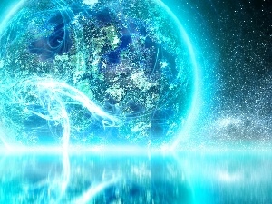 glow, Blue, Planet, light