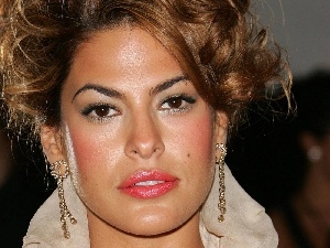 Golden, ear-ring, Eva Mendes