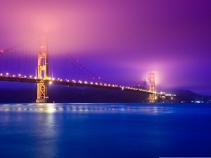The Golden Gate Bridge, San Francisco, Floodlit