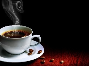 grains, coffee, cup, steaming