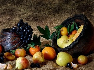 Fruits, Grapes, apples, autumn, truck concrete mixer