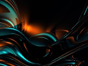 graphics, abstraction, blue, Orange