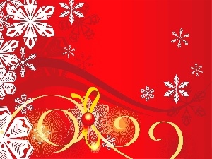 graphics, ribbon, flakes, snow