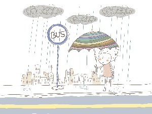 graphics, stop, girl, Rain