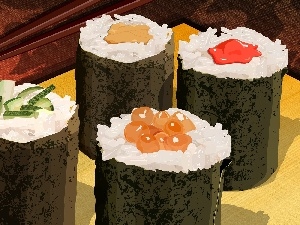 Sushi, graphics, food