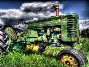 clouds, grass, agrimotor