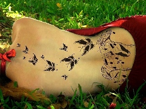 grass, musical, Women, Tattoo