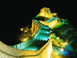 Great Chinese Wall, Night, lanterns