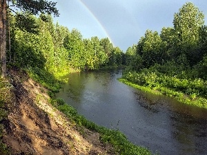 Great Rainbows, scarp, River, forest
