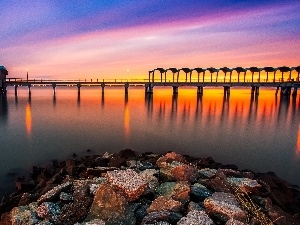 Great Sunsets, Stones, sea, pier