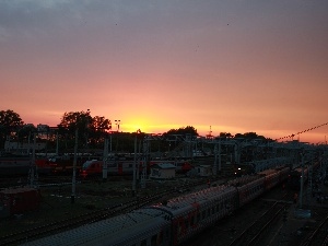 Great Sunsets, train, Trains