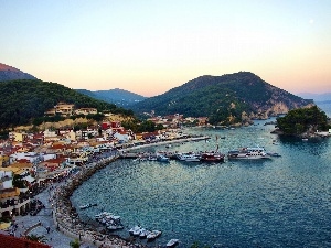 Greece, Boats, The Hills, sea