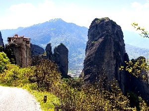 Greece, Way, Mountains, rocks