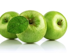 green ones, apples, Three