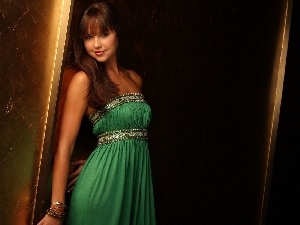 Green, dress, Arielle Kebbel