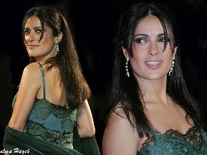 Green, Dress, Salma Hayek