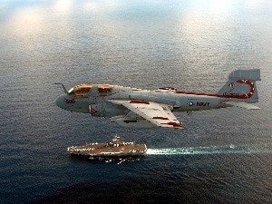 Northrop Grumman EA-6B Prowler, aircraft carrier, plane