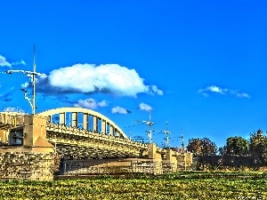 Sky, guard, River, Pozna?, Blue, bridge, St. Rocha