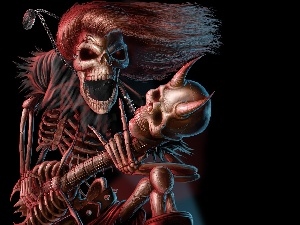 Skull, Guitar, skeleton
