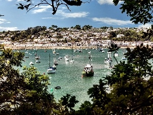 Cornwall, The town of St Mawes, Yachts, England, Gulf
