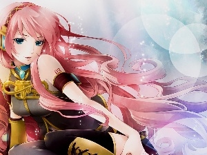 Hair, Pink, Megurine Luka, medallion