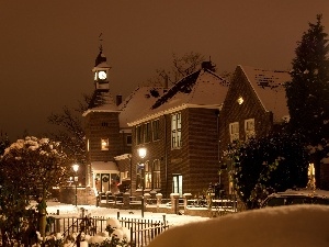 Netherlands, Lansink, Hengelo, winter, City at Night, Hotel hall