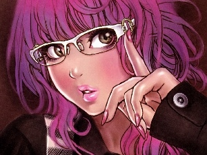 Glasses, hand, girl