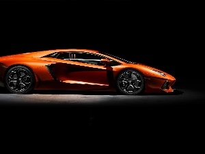 HAND, LEFT, Orange, Lamborghini Aventador