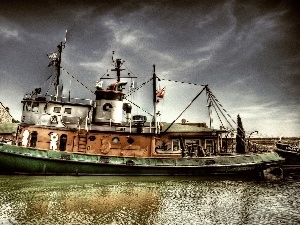 wharf, Harbour, Ship