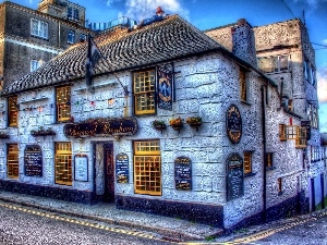 HDR, Street, house, Admiral Benbow, Restaurant