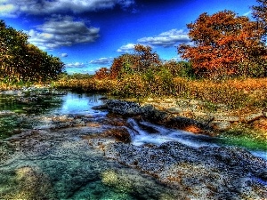 HDR, viewes, River, trees