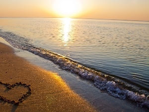 Beaches, Heart, sea