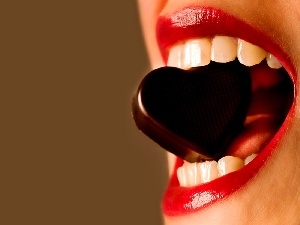 chocolate, Heart, lips