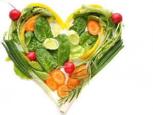 Heart, vegetables