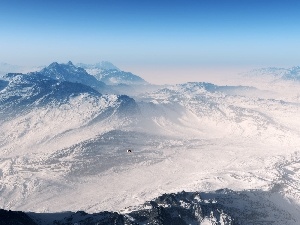 Mountains, Helicopter, winter