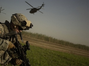 gun, helicopters, soldier