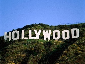 Hollywood, Hill, text