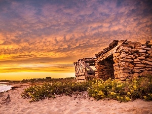 Home, Beaches, west, stone, sun