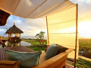 Hotel hall, sun, Ocean, Maldives, east