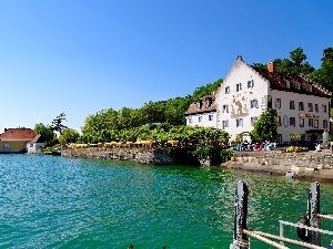 Hotel hall, River, Restaurant