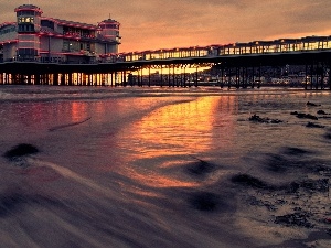 Hotel hall, sun, sea, west